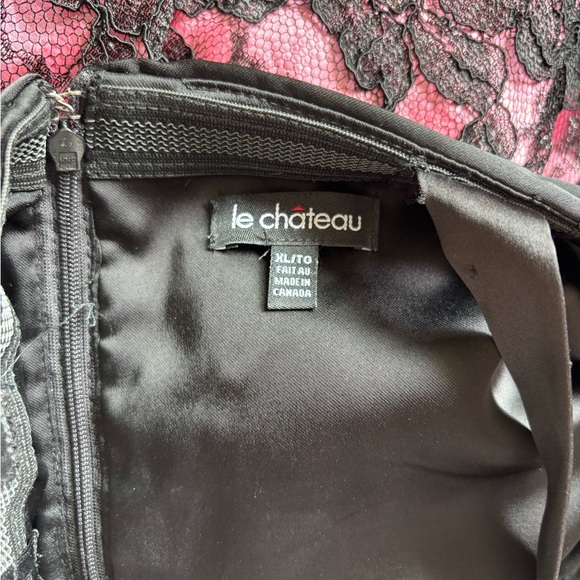 Le Chateau Black and Pink Lace Midi Dress with Corset Style Top Size XL - Picture 9 of 9